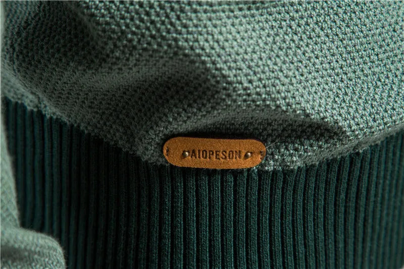 AIOPESON Spliced Cotton Sweater Men Casual O-neck High Quality Pullover Knitted Sweaters Male New Winter Brand — view 18