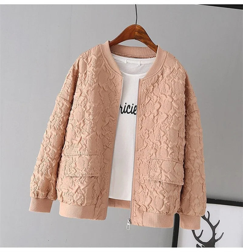 Solid Color Ladies Short Baseball Jacket 2026 New Korean Spring Casual White Jacket Top Female Cardigan Zipper — view 12