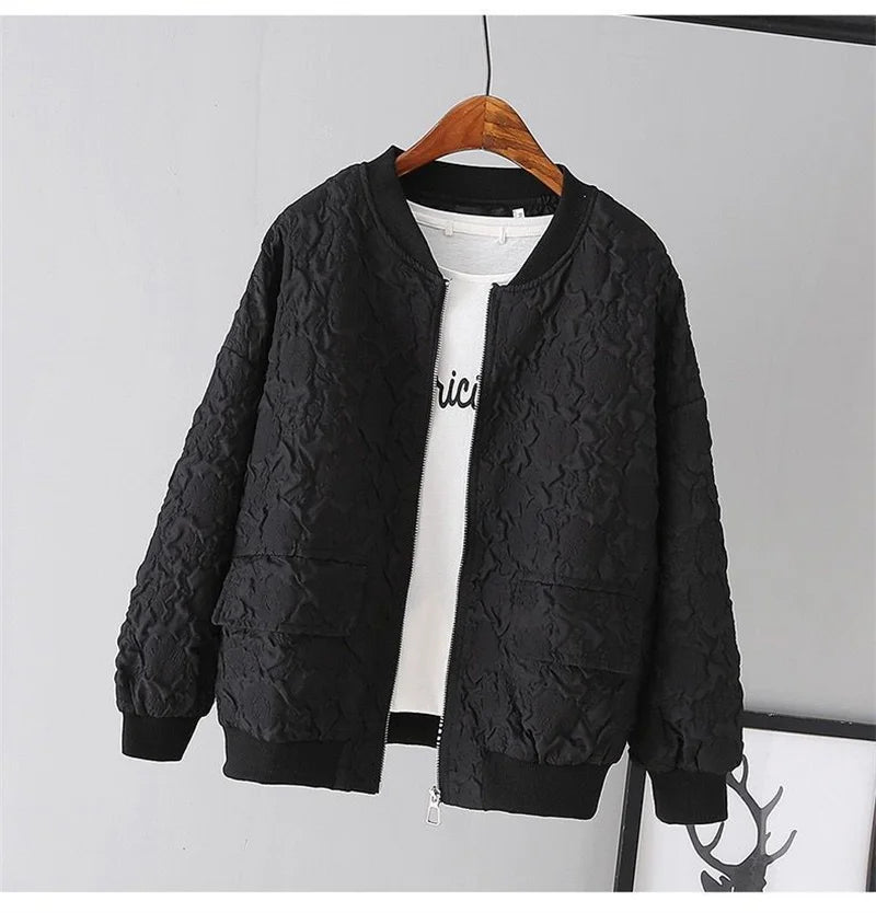 Solid Color Ladies Short Baseball Jacket 2026 New Korean Spring Casual White Jacket Top Female Cardigan Zipper — view 14