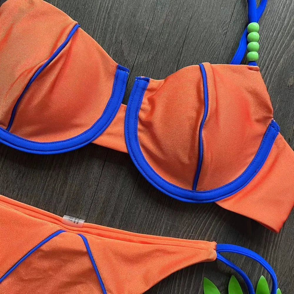 RUOTONGSEPT New Sexy Push up Bikini Set Swimsuit Women's low-waist Swimwear For Female Two Piece Beachwear 202 — view 11