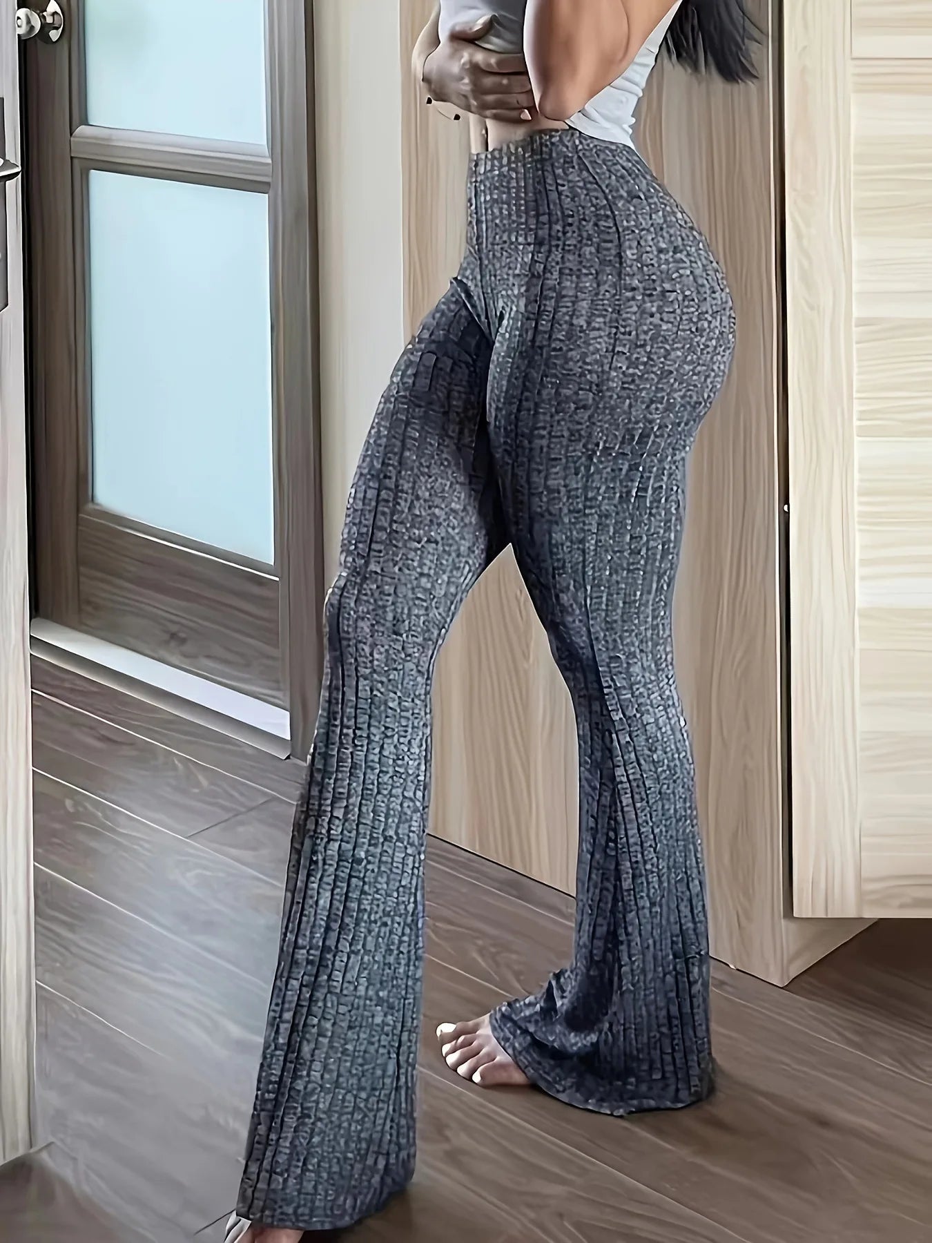Slim High Waist Capris Sexy Bell Bottom Flare Tights Solid Hot Y2k Women Clothes E Girl Aesthetic Fashion Stre — view 4