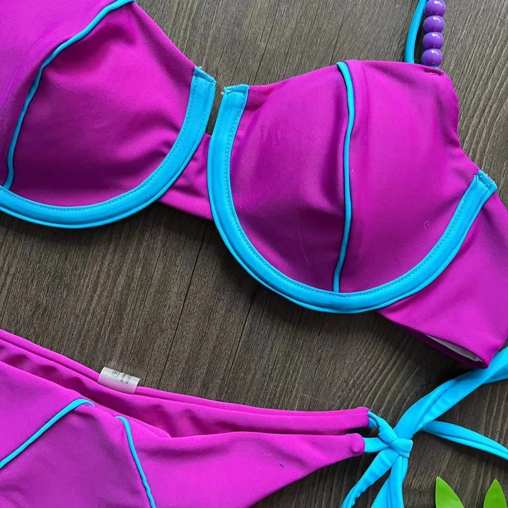 RUOTONGSEPT New Sexy Push up Bikini Set Swimsuit Women's low-waist Swimwear For Female Two Piece Beachwear 202 — view 15