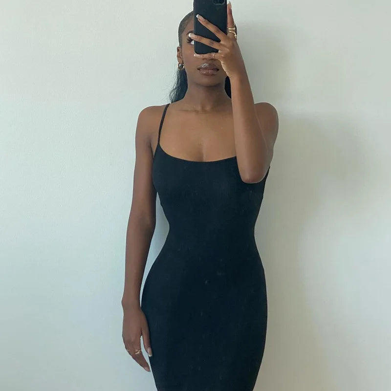 Y2K summer casual style Japanese and Korean casual women's suspender style collarless dress dress — view 21
