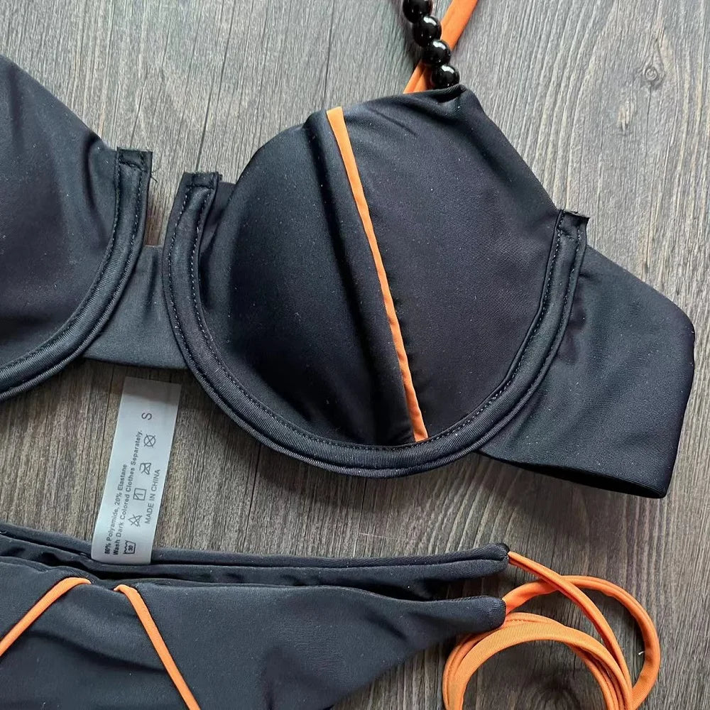 RUOTONGSEPT New Sexy Push up Bikini Set Swimsuit Women's low-waist Swimwear For Female Two Piece Beachwear 202 — view 8