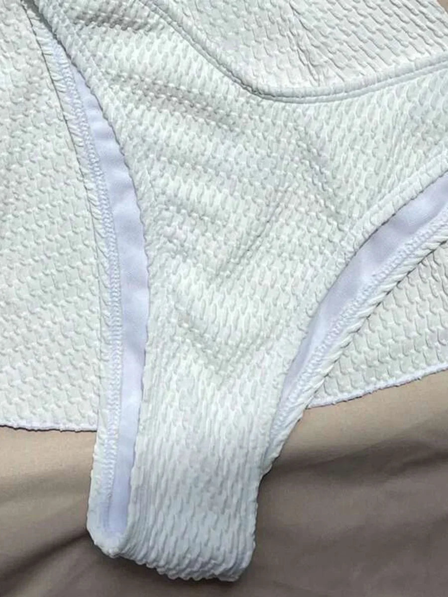 With Skirt Wrinkled Bra Cup Bikini Female Swimsuit Women Swimwear Three-pieces Bikini Set Push Up Bathing Suit — view 14