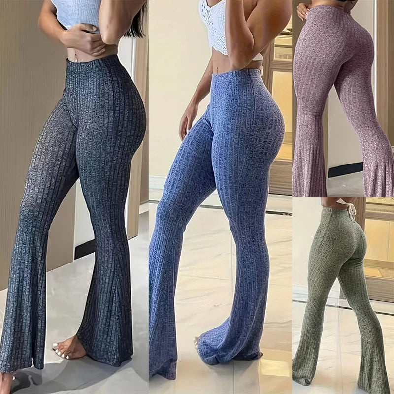 Slim High Waist Capris Sexy Bell Bottom Flare Tights Solid Hot Y2k Women Clothes E Girl Aesthetic Fashion Stre — view 1