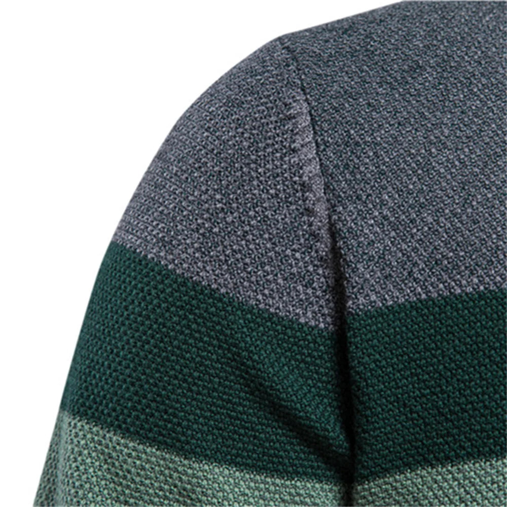 AIOPESON Spliced Cotton Sweater Men Casual O-neck High Quality Pullover Knitted Sweaters Male New Winter Brand — view 3