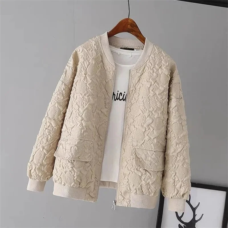 Solid Color Ladies Short Baseball Jacket 2026 New Korean Spring Casual White Jacket Top Female Cardigan Zipper — view 4