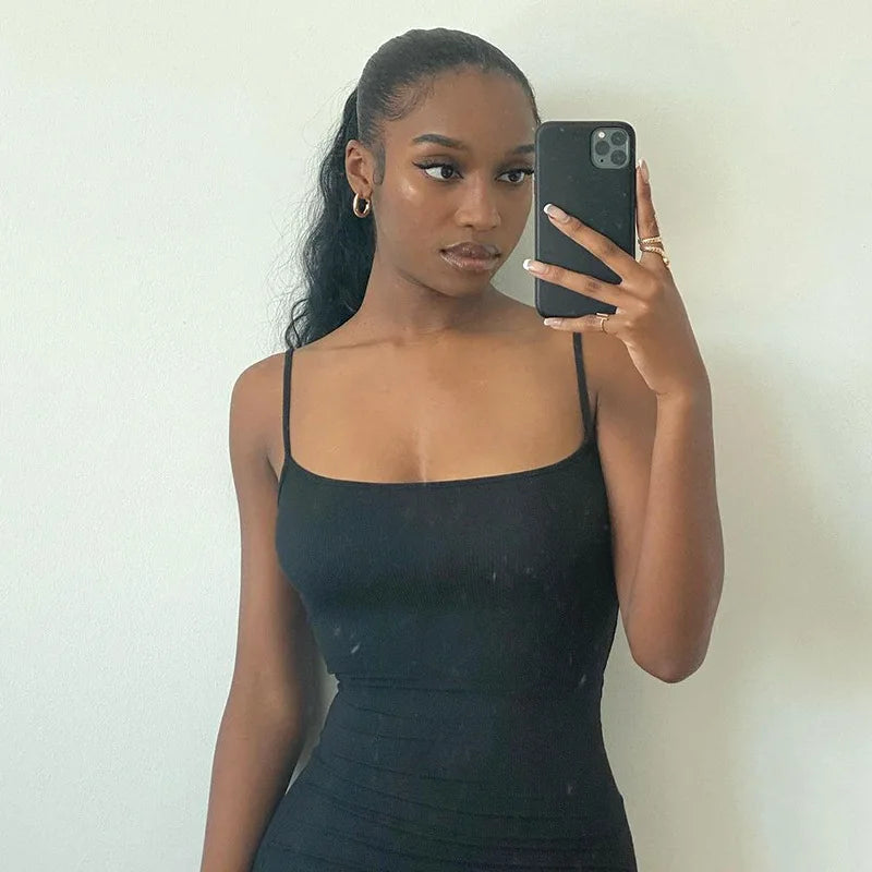 Y2K summer casual style Japanese and Korean casual women's suspender style collarless dress dress — view 19