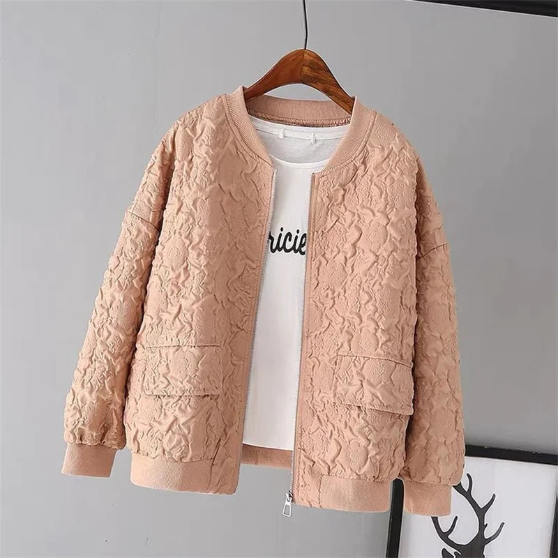 Solid Color Ladies Short Baseball Jacket 2026 New Korean Spring Casual White Jacket Top Female Cardigan Zipper — view 20