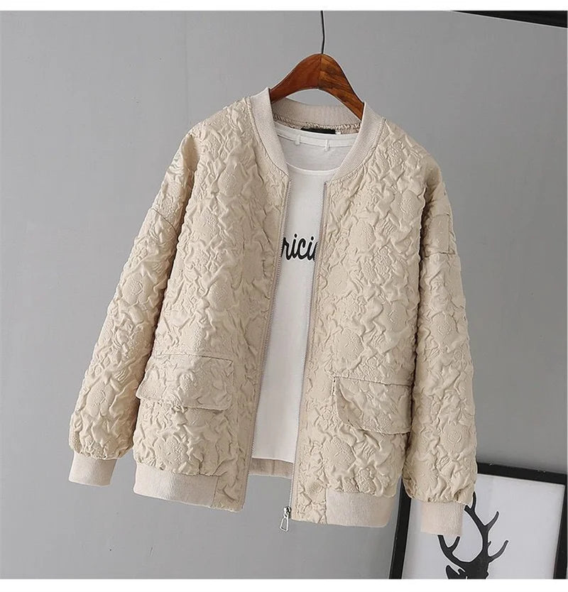 Solid Color Ladies Short Baseball Jacket 2026 New Korean Spring Casual White Jacket Top Female Cardigan Zipper — view 13