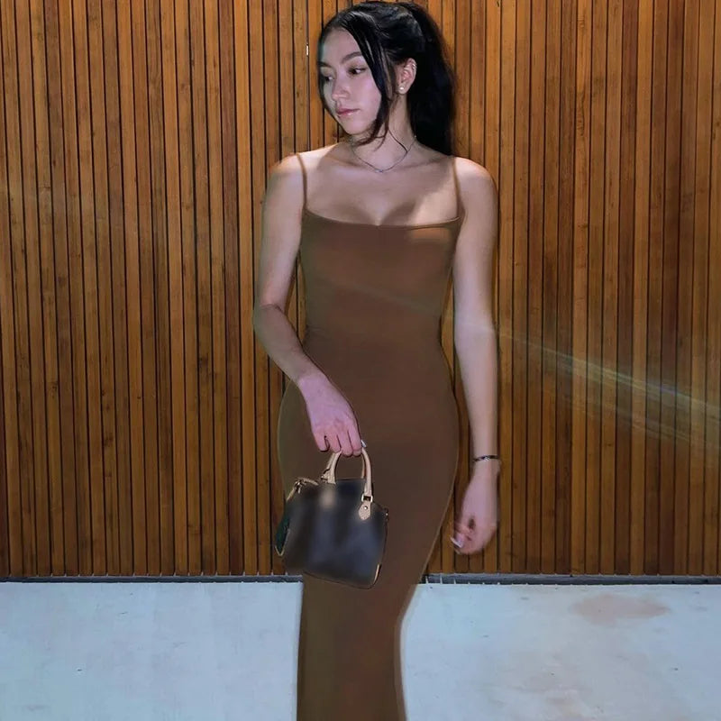 Y2K summer casual style Japanese and Korean casual women's suspender style collarless dress dress — view 24
