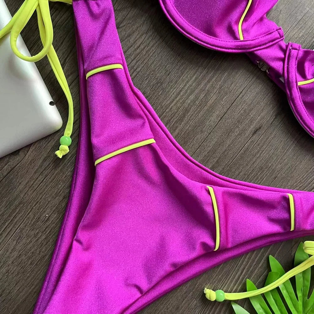 RUOTONGSEPT New Sexy Push up Bikini Set Swimsuit Women's low-waist Swimwear For Female Two Piece Beachwear 202 — view 20